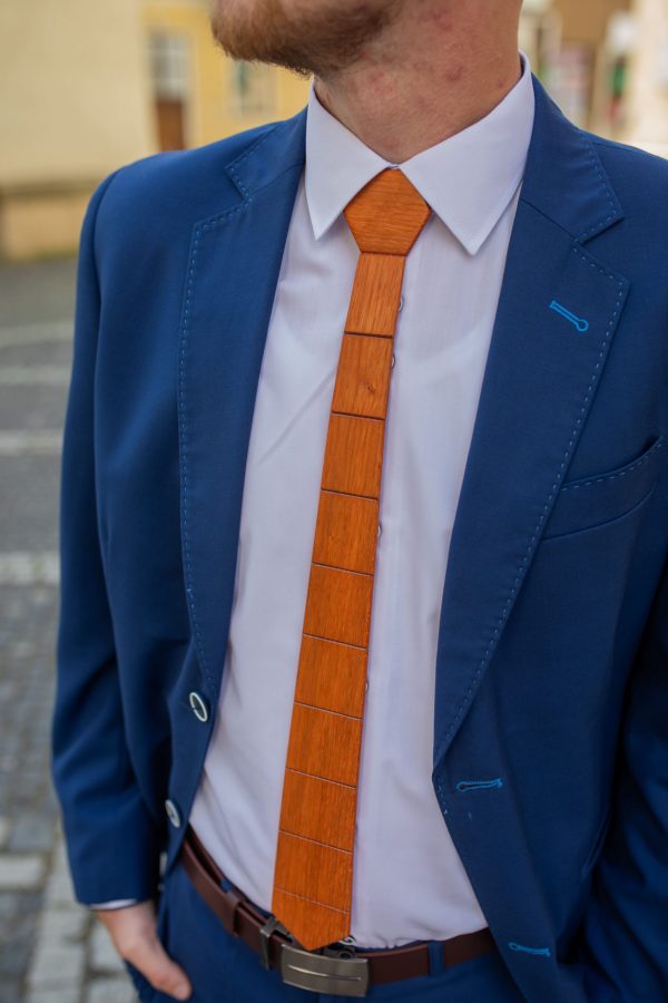Drevená pánska kravata Classic mahagón "MARKstyle"