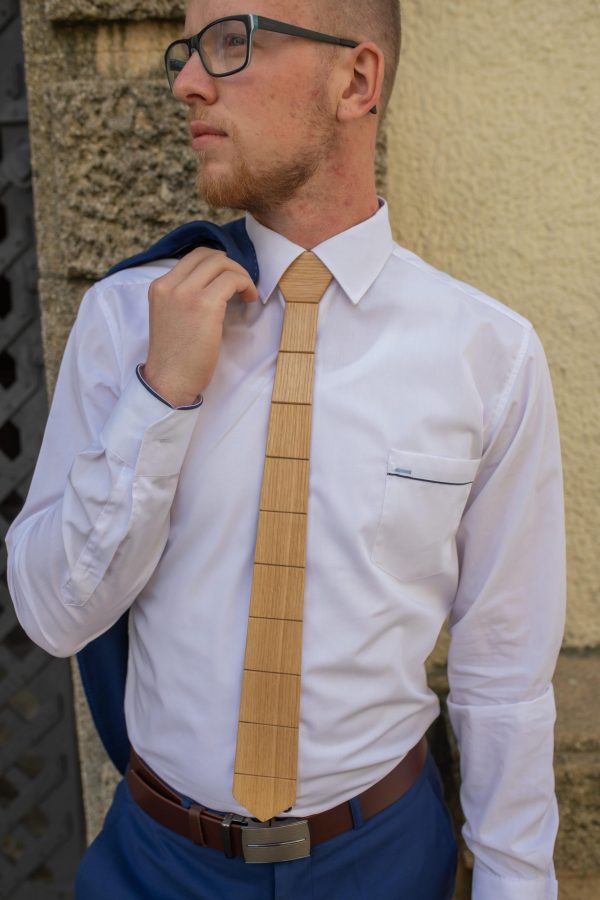 Drevená pánska kravata Classic prírodná "MARKstyle"