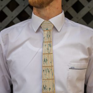 Drevená pánska kravata Retro modrá "MARKstyle"