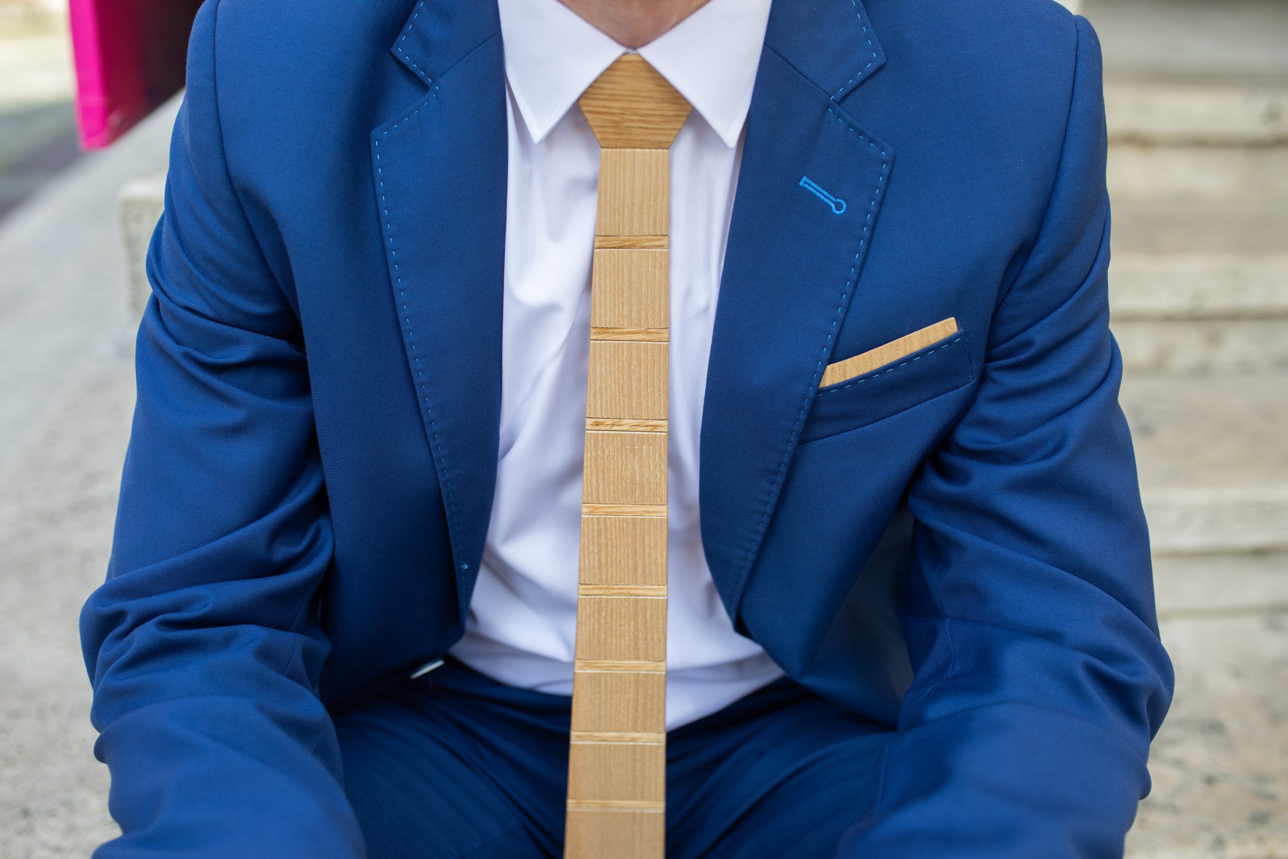 Drevená pánska kravata Classic dvojfarebná "MARKstyle"