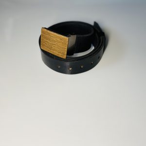 Čierny kožený opasok drevený orech2 "MARKstyle"