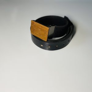 Čierny kožený opasok drevený gaštan2 "MARKstyle"